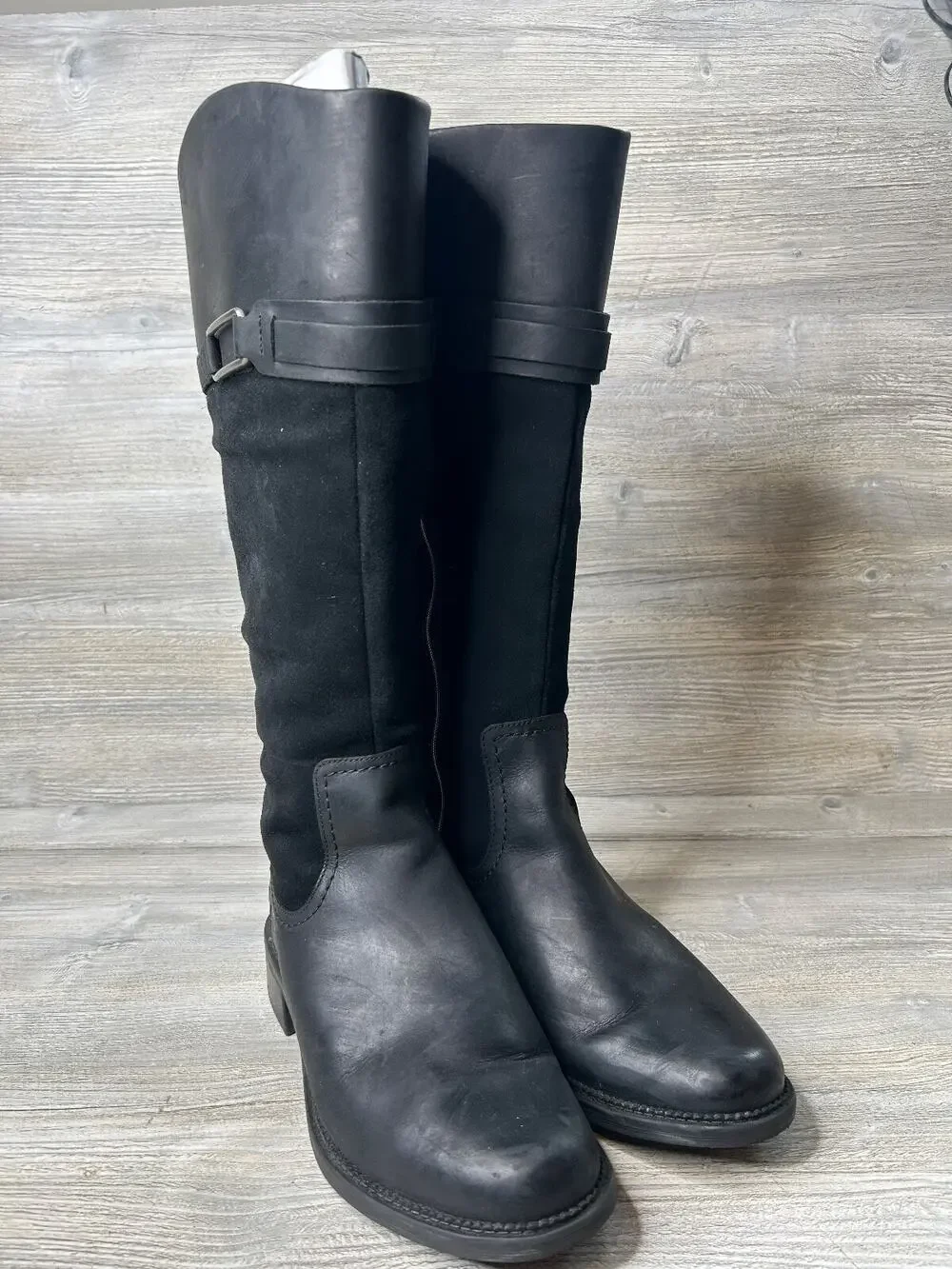 Clarks Women's Maye Carly Black Zipper Knee-High Boots Size 9